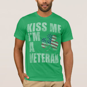 Camiseta Patriótico béseme que soy un veterano