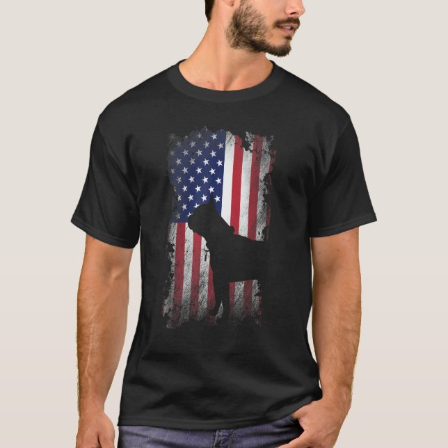 Camiseta Patriótico Boston aterroriza a perro Guay de bande (Anverso)