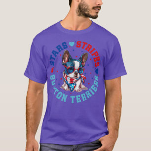 Camiseta Patriótico Boston Terrier Perro Por 4 De Julio Cel