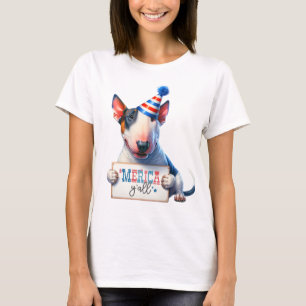 Camiseta Patriótico Bull Terrier "Merica Y'all