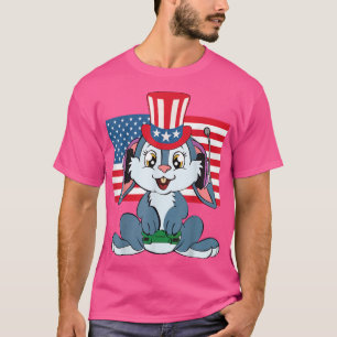 Camiseta Patriótico Bunny Gamer 4 De Julio Juego Americano 