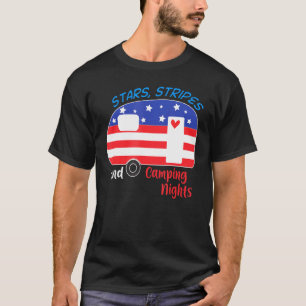 Camiseta Patriótico Camper Rv Trailer Bandera Estadounidens