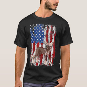 Camiseta Patriótico Chino Crestó La Bandera Estadounidense
