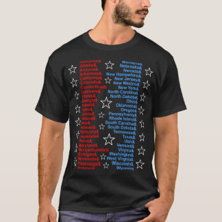 Camiseta Patriótico Cincuenta Estados Rojo Azul Blanco Ampe