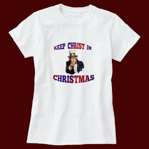 Camiseta Patriótico Conservar a Cristo en Navidades Camiset
