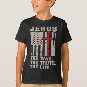 Camiseta Patriótico Cristiano Jesús Camino a la Verdad Vida