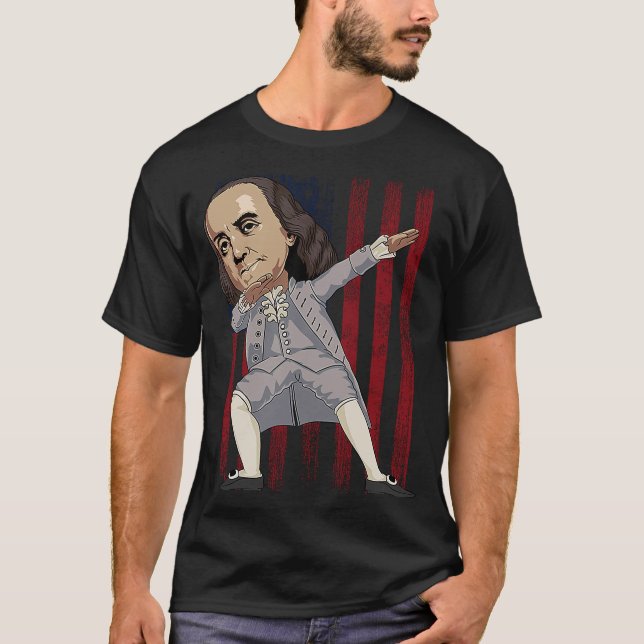 Camiseta Patriótico Dabbing Benjamin Franklin Dab 4 (Anverso)