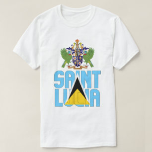 Camiseta Patriótico De Bandera Y Escudo De Armas De Santa L