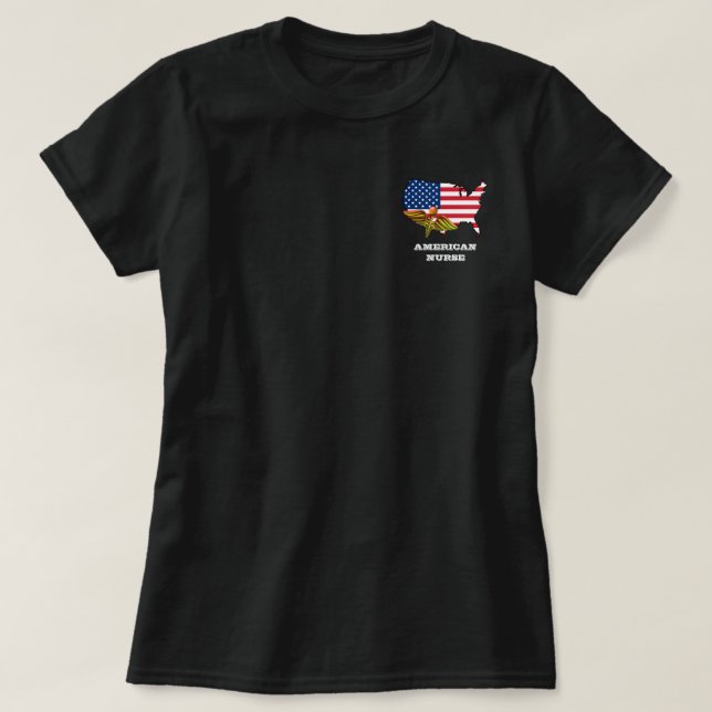 Camiseta Patriótico de enfermería de Estados Unidos (Diseño del anverso)