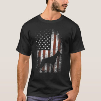 Camiseta Patriótico de la Bandera Americana Doberman Pinsch