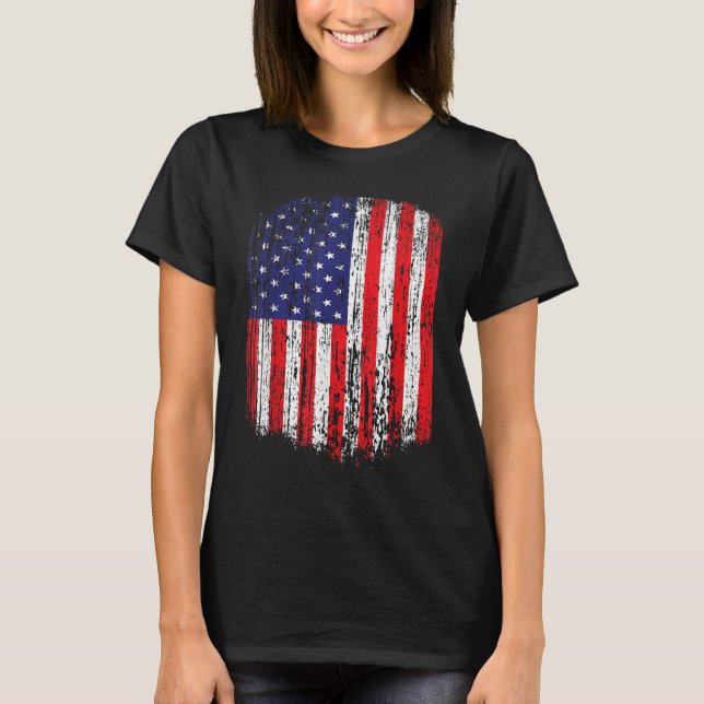 Camiseta Patriótico de la Bandera Americana en Problemas (Anverso)