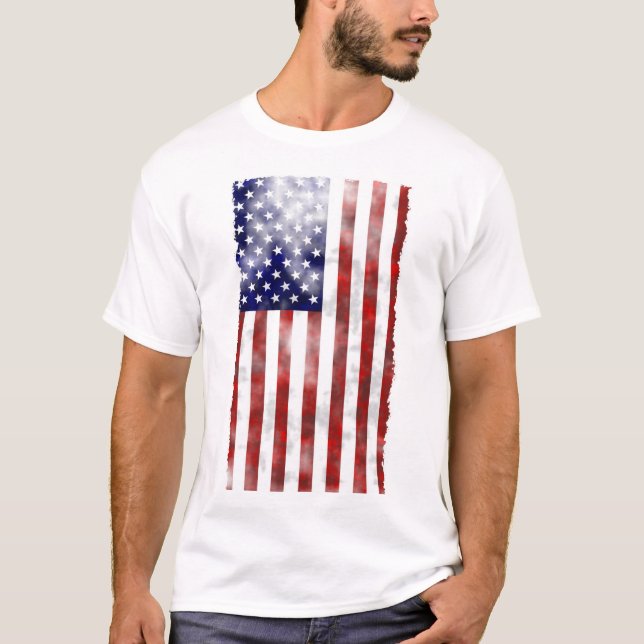 Camiseta Patriótico de la Bandera Americana Grunge Textured (Anverso)
