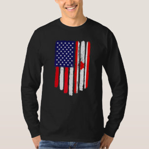 Camiseta Patriótico de la bandera de Canadá estadounidense 