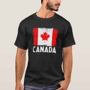 Camiseta Patriótico de la bandera de Canadá retro con probl