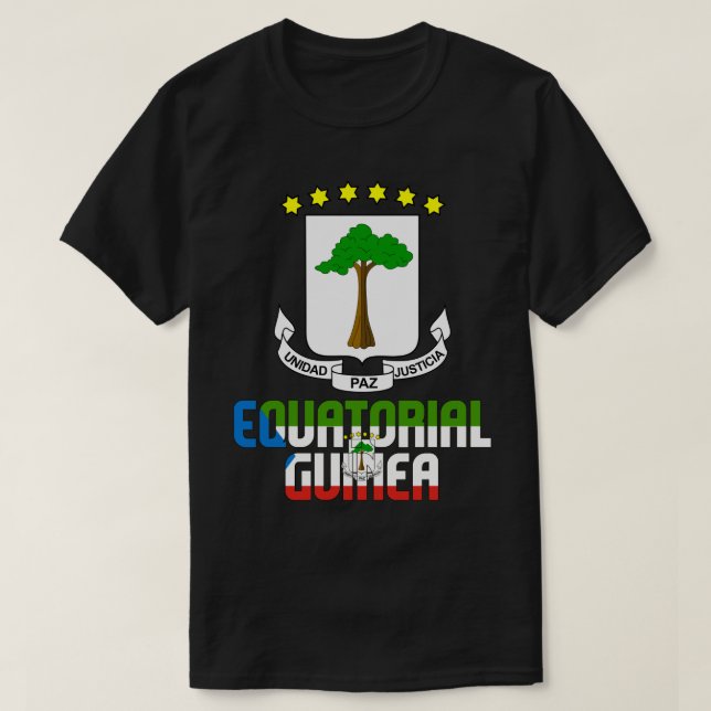 Camiseta Patriótico De La Bandera De Guinea Ecuatorial Y El (Diseño del anverso)