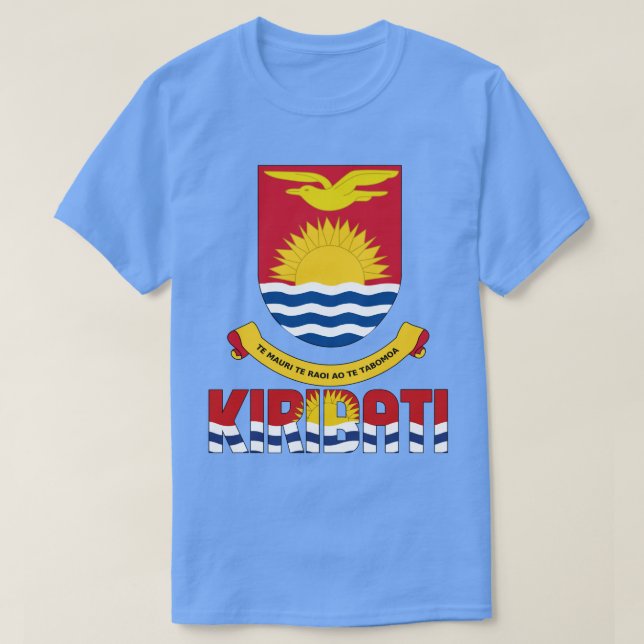 Camiseta Patriótico De La Bandera De Kiribati Y El Escudo D (Diseño del anverso)
