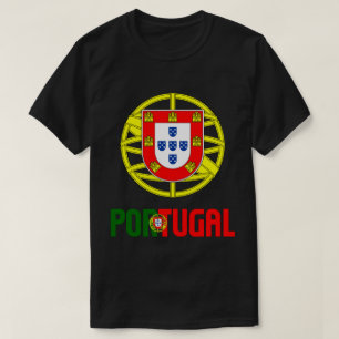 Camiseta Patriótico De La Bandera De Portugal Y El Escudo D