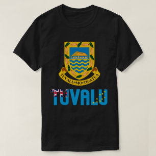 Camiseta Patriótico De La Bandera De Tuvalu Y El Escudo De 