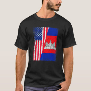 Camiseta Patriótico De La Bandera Estadounidense De Camboya