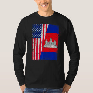 Camiseta Patriótico De La Bandera Estadounidense De Camboya