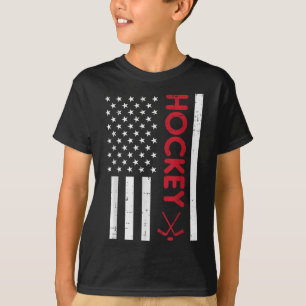 Camiseta Patriótico de la bandera estadounidense del hockey