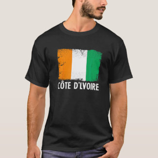 Camiseta Patriótico de la bandera retro de Costa de Marfil