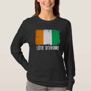 Camiseta Patriótico de la bandera retro de Costa de Marfil