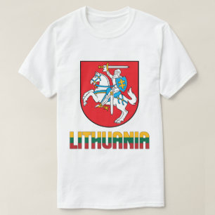 Camiseta Patriótico De Lituania Bandera Y Escudo De Armas