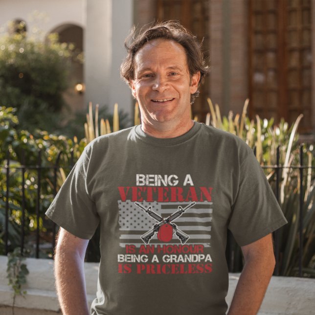 Camiseta Patriótico del abuelo de veteranos militares (Subido por el creador)