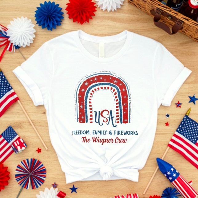 Camiseta Patriótico del Arcoiris Rojo Azul Blanco Personali (Subido por el creador)