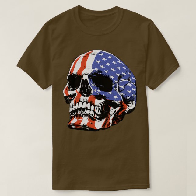 Camiseta Patriótico del cráneo de Estados Unidos (Diseño del anverso)