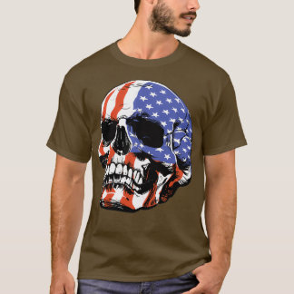 Camiseta Patriótico del cráneo de Estados Unidos