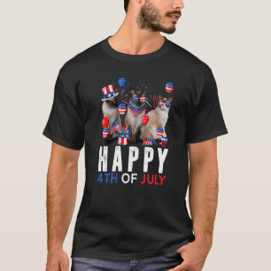 Camiseta Patriótico del gato azul blanco rojo blanco azul c