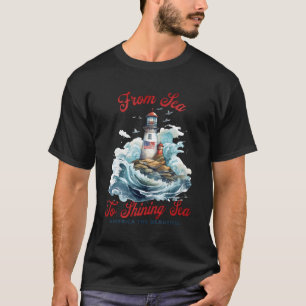 Camiseta Patriótico Del Mar Al Luminoso Faro Del Mar 4O