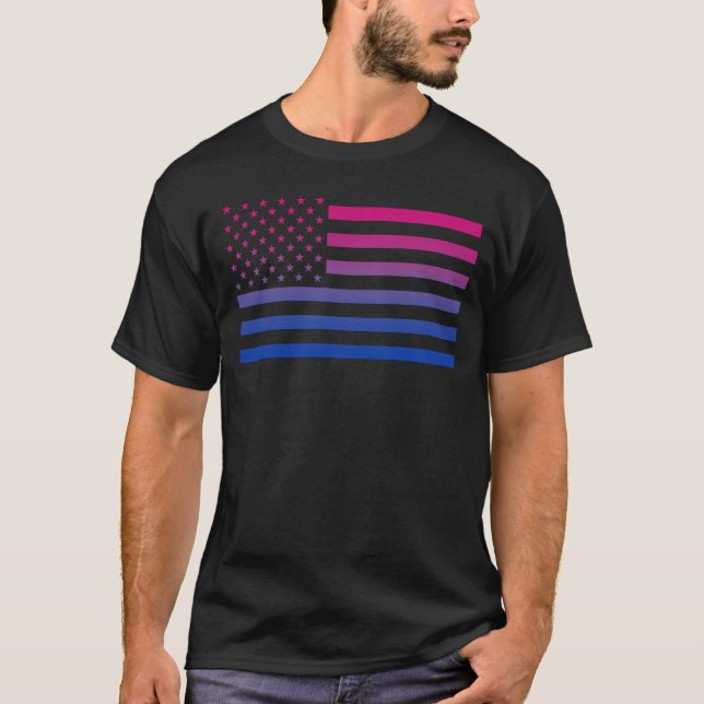 Camiseta Patriótico del Orgullo Bisexual de Estados Unidos (Anverso)