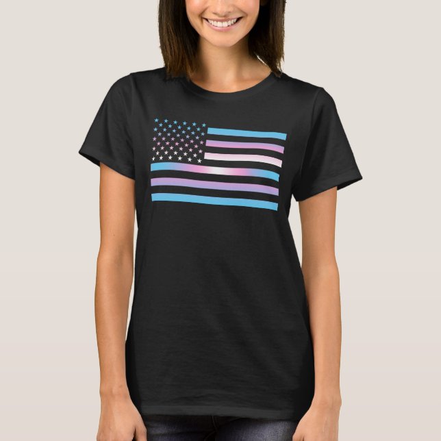 Camiseta Patriótico del Orgullo Trans de EE.UU. (Anverso)