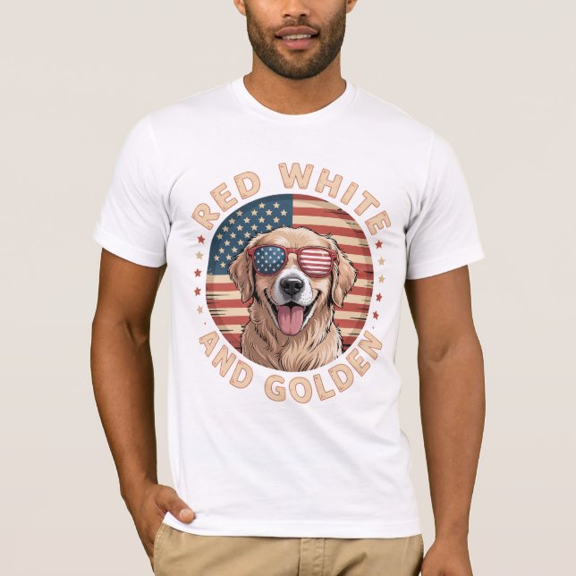 Camiseta Patriótico Del Perro Blanco Rojo Y Del Lector De O (Anverso)