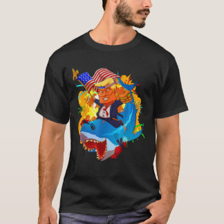 Camiseta Patriótico del tiburón Trump único 4 de julio en E