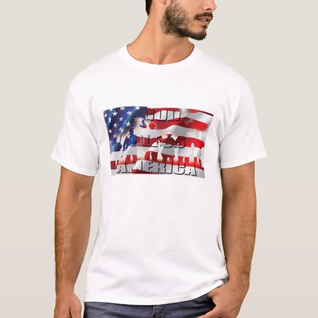 Camiseta Patriótico Dios Bendiga América (Anverso)
