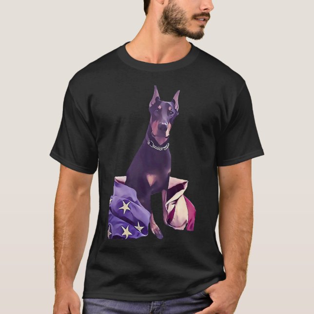 Camiseta Patriótico Doberman 517 (Anverso)