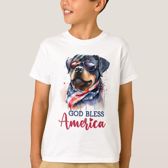 Camiseta Patriótico Dog-Rottweiler (Anverso)
