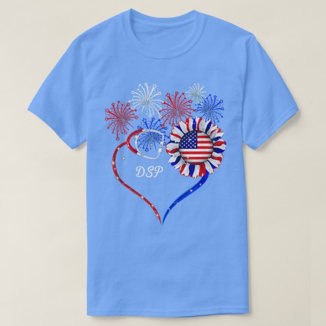 Camiseta Patriótico DSP 4 De Julio Bandera Americana Giraso (Diseño del anverso)