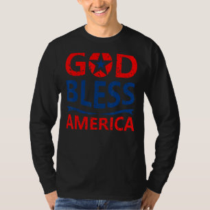 Camiseta Patriótico Ee.Uu. Dios Bendiga A Estados Unidos Fe