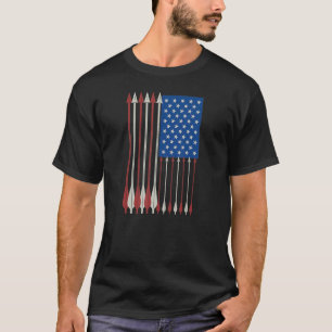 Camiseta Patriótico Eeuu Bandera Estadounidense Bow Y Arrow