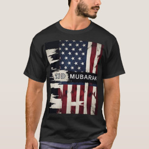 Camiseta Patriótico Eid Mubarak Bandera Americana Mens TShi