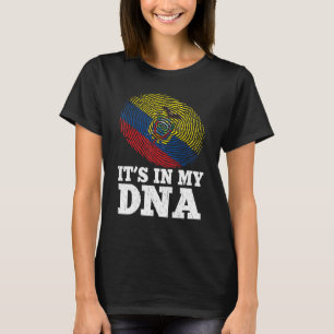 Camiseta Patriótico en la huella dactilar de Ecuador