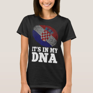 Camiseta Patriótico en la huella digital de mi Adn Bandera 