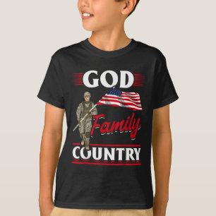 Camiseta Patriótico Estados Unidos Bandera Dios País Famili
