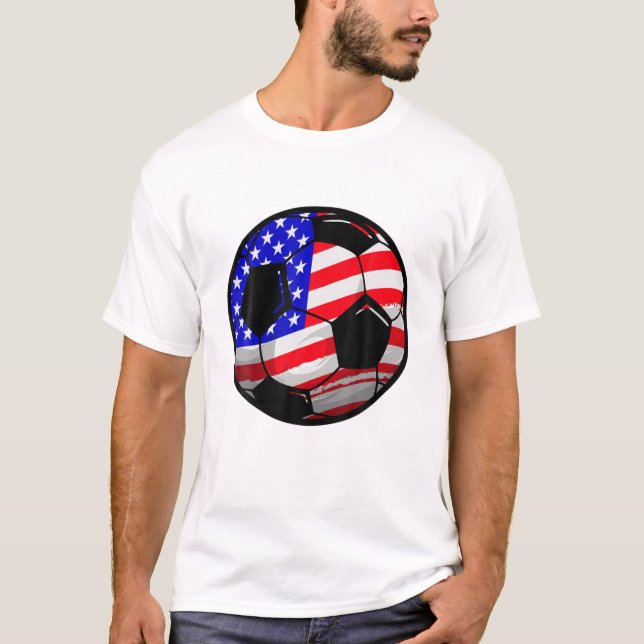 Camiseta Patriótico Estados Unidos Bandera Fútbol 4 De Juli (Anverso)