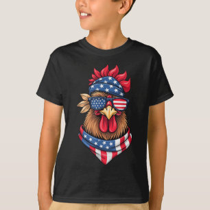 Camiseta Patriótico Estados Unidos Bandera Pollos Sungueras